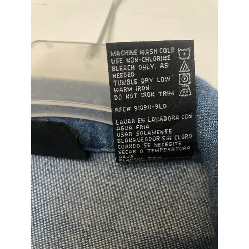 Vtg Y2K Denim Studded Jacket Rhinestones Blue Jean 1X Pockets OUT BROOK Size XL