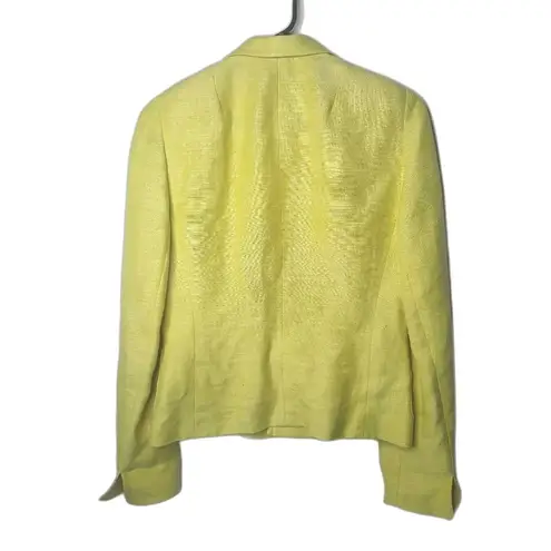 Akris Yellow Linen Blend Blazer Jacket Size 8
