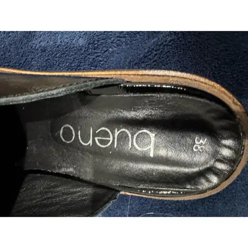 Bueno Black Patent Amber Women's Open Back Clog Slip-On US 7