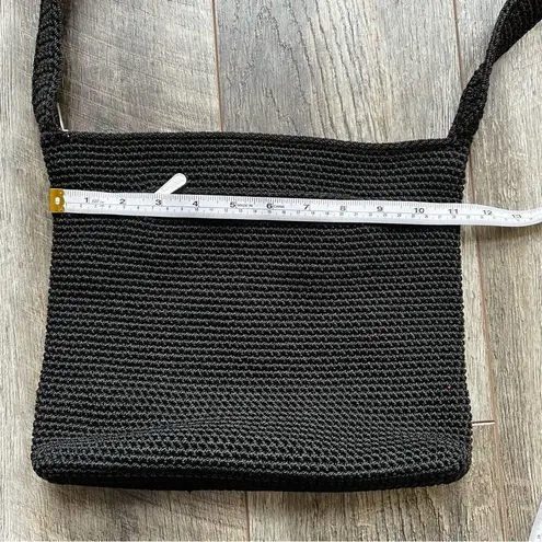 The Sak Original Crochet Knit Black Purse Shoulder Bag Medium Handbag