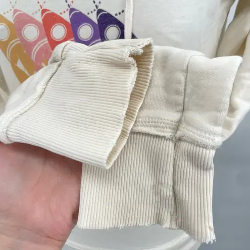 H&M Divided Spaceship Planet Stardust Pullover Hoodie Graphic Cream Retro Size 4 Purple - Image 14