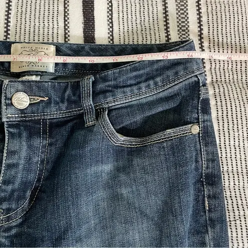 White House | Black Market Banana Republic Mid Rise Straight Leg Dark Blue Wash 90s Jeans size 2 Short