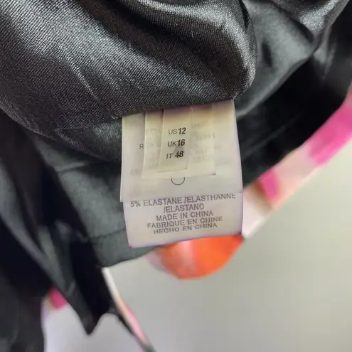 Elie Tahari Black/Multicolor Floral Sheath Dress Size 12