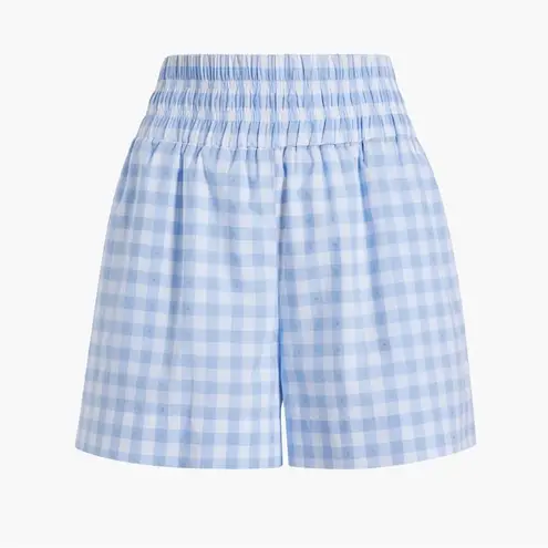 Hill House  Home Livie Nap Shorts in Blue Clip Dot Check