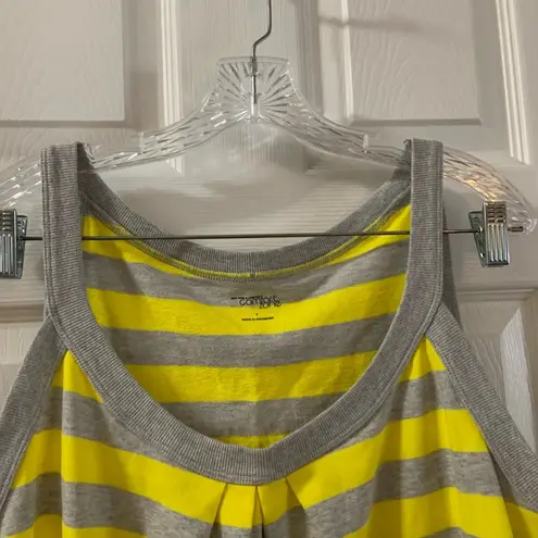 New York And Company Yellow/Grey Striped Dress Large