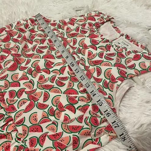 J Crew Cotton Tiered A Line Dress in Watermelon White Pink Size 4 White