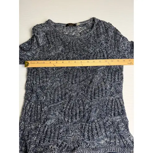 Fly London FYLO London Blue Knit Sweater with Lace Trim Long Sleeve Pullover Top - Image 7