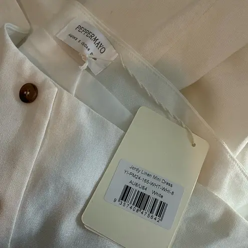 Peppermayo NWT Exclusive - Jordy Linen Mini Dress - White