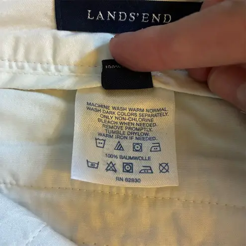 Lands' End Woman's Khaki Chino Shorts Beige Size 16 Casual Summer Tan