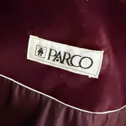 PARCO | Burgubdy Wine Maroon High Neck Velvet Blazer Jacket | Size Medium Red