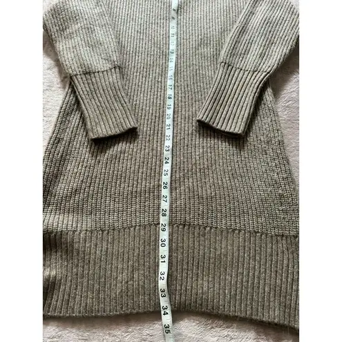 Cupcakes & Cashmere Notch Collar Sweater Dress Tan Zip Shawl Size Large