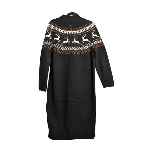 Barbour Kingsbury Knitted Sweater Dress Black Shift Long Sleeve Turtleneck 6 New