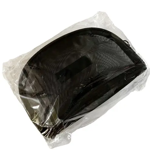 Moxie Lash Mesh Zippered Cosmetics Bag Black