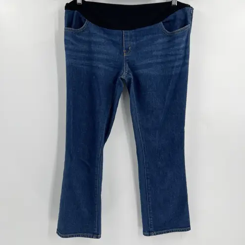 Hatch Over The Bump Straight Leg Cropped Maternity Jeans Denim Women's Size 28 Blue