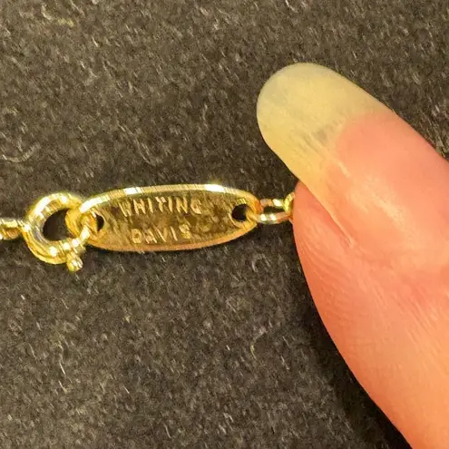 Whiting & Davis  Gold Rose Pendant Necklace