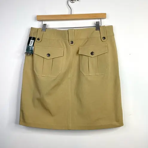 Ralph Lauren LRL Tan Khaki Safari Cargo Classic Utility Skirt women 14P 14 P new