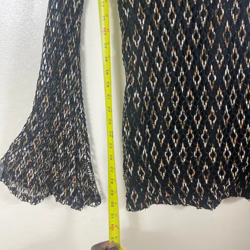 Symphony Elegant Black and Brown knit Patterned Dress