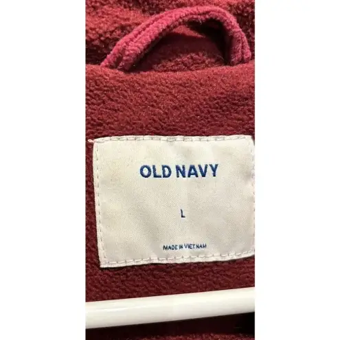 Old Navy  Women's Oversize Puffer Wine Corduroy Padded Jacket Pockets Zip Large‎