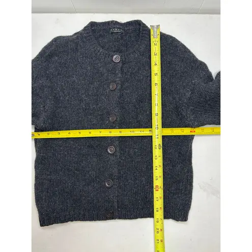 Sisley 100% Wool, Made in Italy cardigan sweater in dark gray size S. *Has flaw*