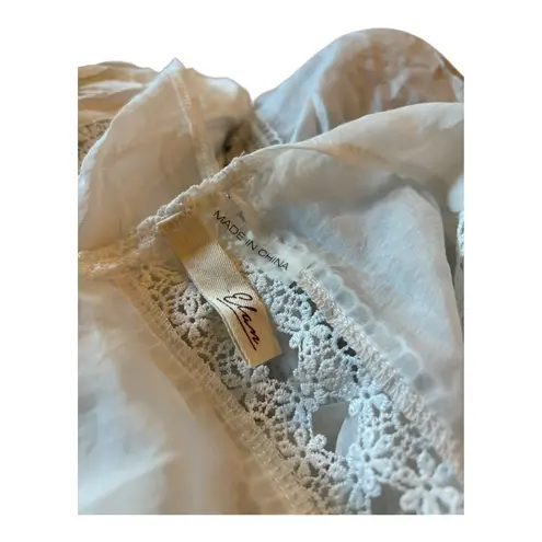 Elan White Coverup Size S Lace Trim