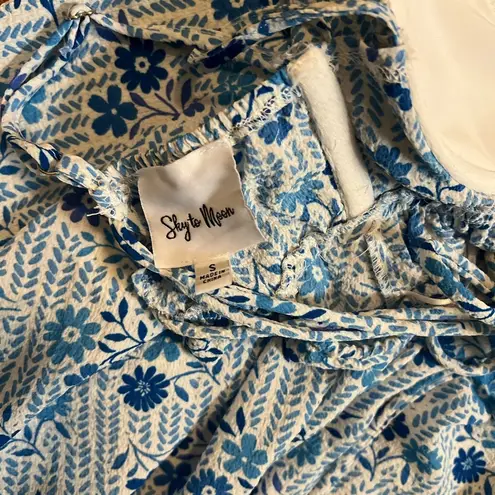 Boutique Strappy Floral Blue and White Babydoll Sundress