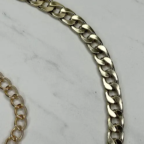 Simple Basic Gold Tone Metal Curb Chain Belt Y2K Large/XL (L/XL) ✨