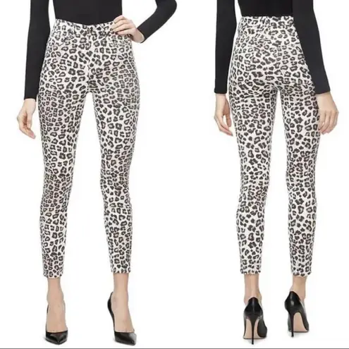 Good American NEW  Good Waist Crop Jeans Snow Leopard