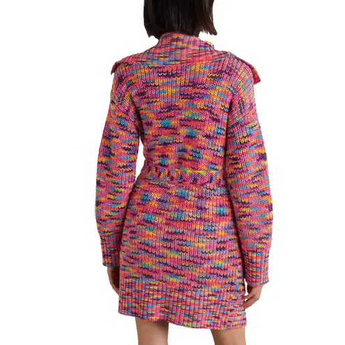 STAUD Marigold Melange space-dyed knit belted cardigan in sunset size S small