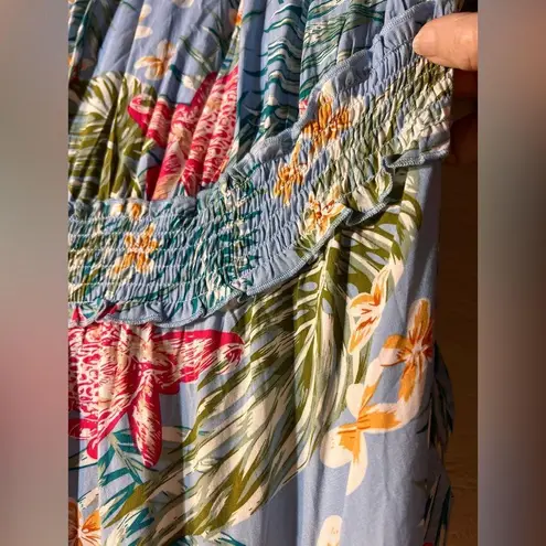 Blue Island Plus Plunge Neck Dolman Sleeve Mini Sundress/Swim Coverup summer