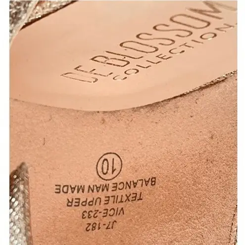 De Blossom Collection Size 10 Glitter Rhinestone Platform Stiletto Heels Sandals