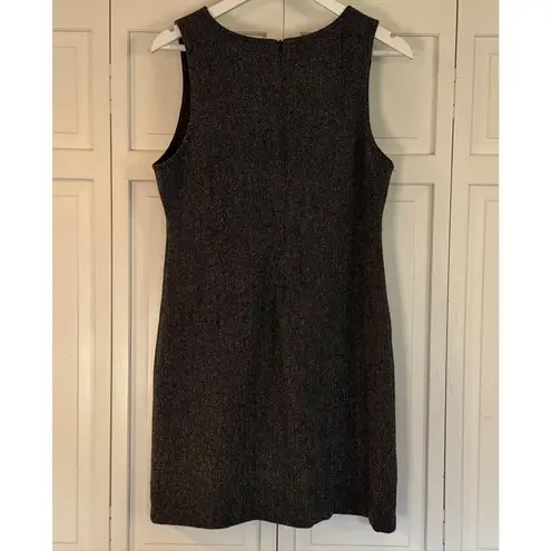 L.L. Bean Vintage 100% wool grey vneck sheath dress 8 Gray