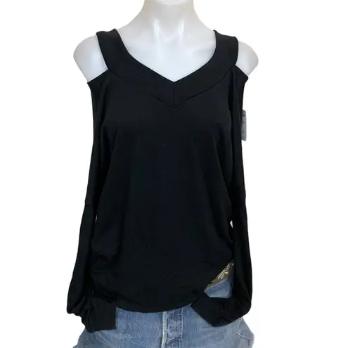 Go Couture Black Off Shoulder Sweater SMALL Tunic Dolman Nordstrom $148 NEW