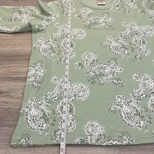 Blair Mint Green With Paisley Print Long Sleeve Round Neck Sweatshirt Size M