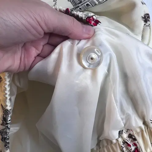 Drapers & Damons VTG Jacket Paris Travel Graphics Zip Up USA Made Novelty SZ 18 White