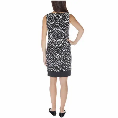 Mario Serrani Womens size 14 Sleeveless Shift Diamond Black White Dress