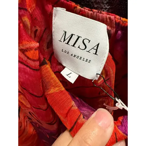 MISA Los Angeles One Shoulder Araya Asymmetric Flutter Ethereal Dress NWT L $410