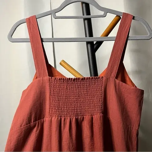 BB Dakota Steve Madden Easy A Button Front Tank Dress in Clay Small Orange