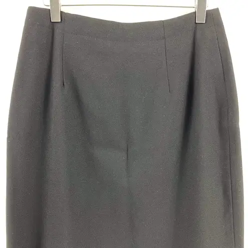 EMILY DANIELL 100% Wool Vintage Black Pencil Mini Skirt Size 10