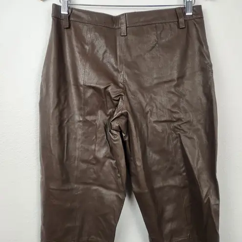 Retrofête Retrofete Leather Brown Pants Flare Small Pockets