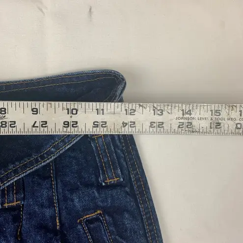 Jordache size 7 24 vintage acid wash Dark Blue Denim Skirt pencil retro 90s fold