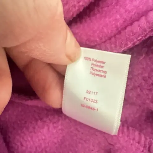 Woman Within Jacket Vest Womens 1X Full Zip Soft Fleece Outdoor Purple Hiking