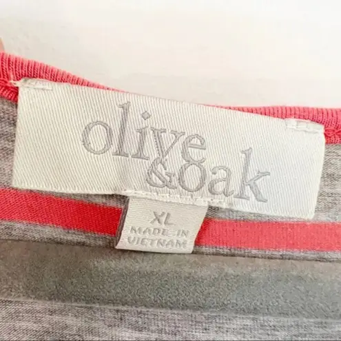 Olive & Oak StitchFix Drawstring Tank Dress XL Gray Coral Stripe New Summer
