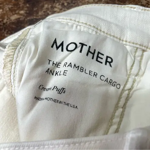 MOTHER The Rambler Cargo Ankle Jeans in Cream Puffs Size 28
