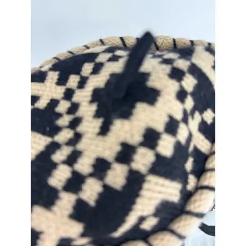 Obermeyer Tan Black pattern Winter Hat Cap 100% Wool Women’s One Size