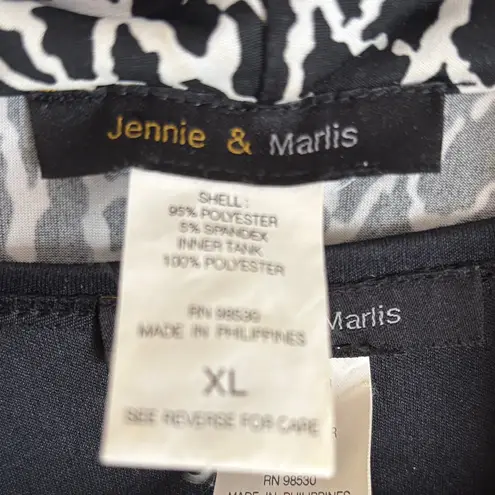 Jennie & Markus layered wrap Black and White Women's top sz xl