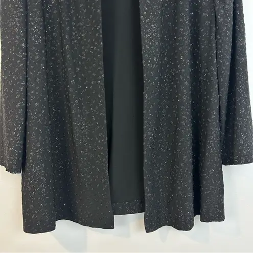 Alex Evenings Black Open Front Glitter Evening Jacket Size Large