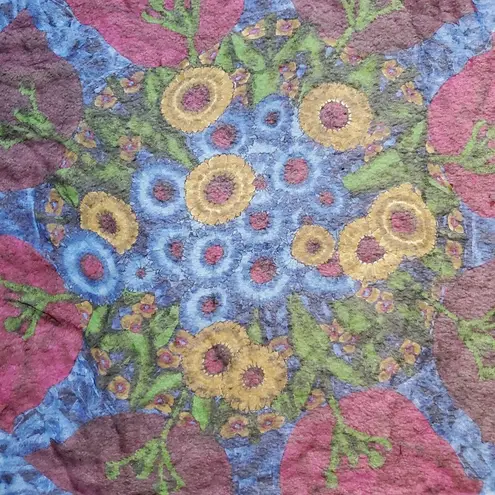 Kenzo Scarf Floral Women's Large Semi Sheer Handkerchief Vintage