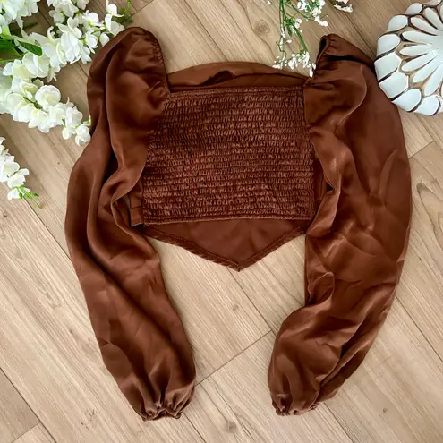 Chocolate Brown Silk Top Size XS