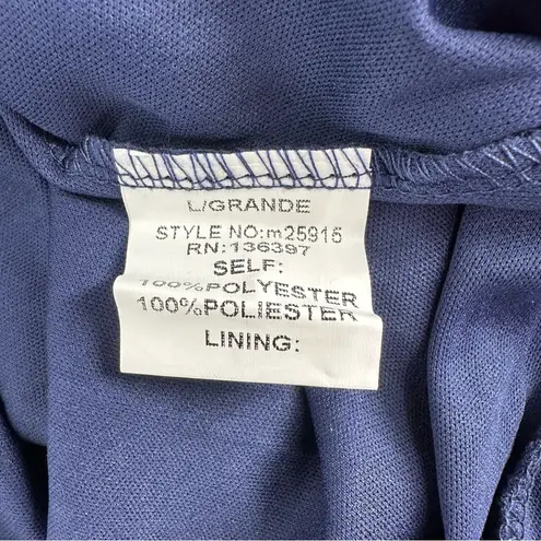 Maniju Baltic Born Navy V Neck Gown size Large Pearls V Back Long Formal NWT