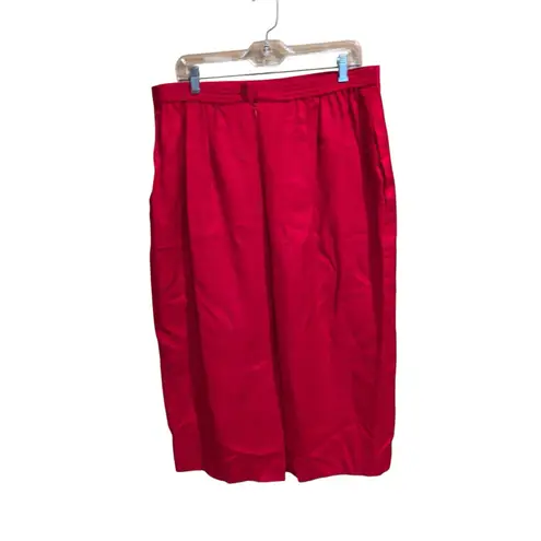 Elisabeth by Liz Claiborne red skirt set size 18 linen blend Holidag